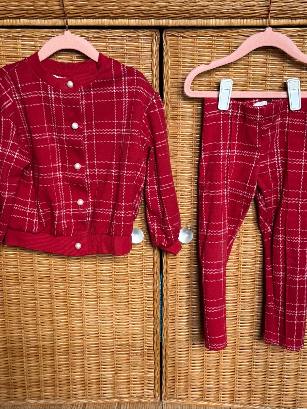 H&M Girls' Plaid red Set